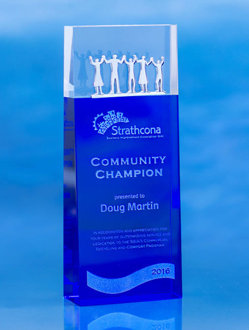 Community Award with sandblast engraving and chrome accents by Eclipse Awards