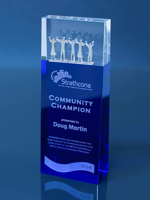 Community Award crystal desktop plaque