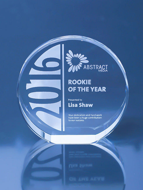 Crystal Disc with sandblast engraving by Eclipse Awards