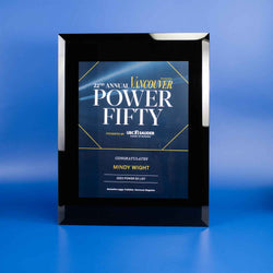 Professional certificate frame awards designed for easy insertion of paper certificates, diplomas, or corporate photos, featuring premium glass finishes. Made in Canada.