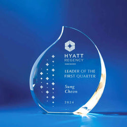 Sophisticated corporate achievement awards in glass, crystal, and wood, designed for executive gifts and long-service milestones.  Made in Vancouver, BC.