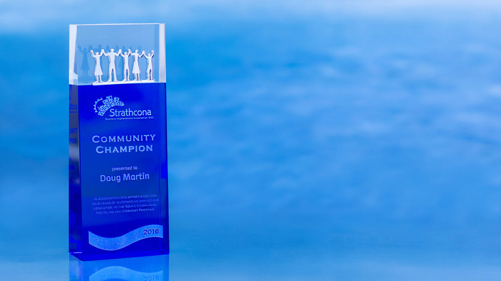 Community Award deskop plaque full image