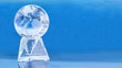 Engraved Crystal Globe Award wide
