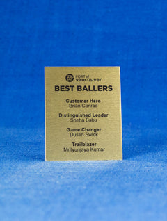Gold Metal Nameplate