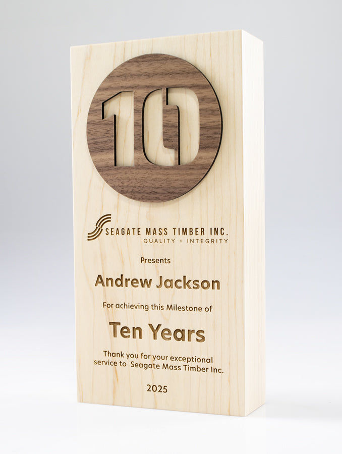 Good Wood Award with Custom Shape Wood Accent