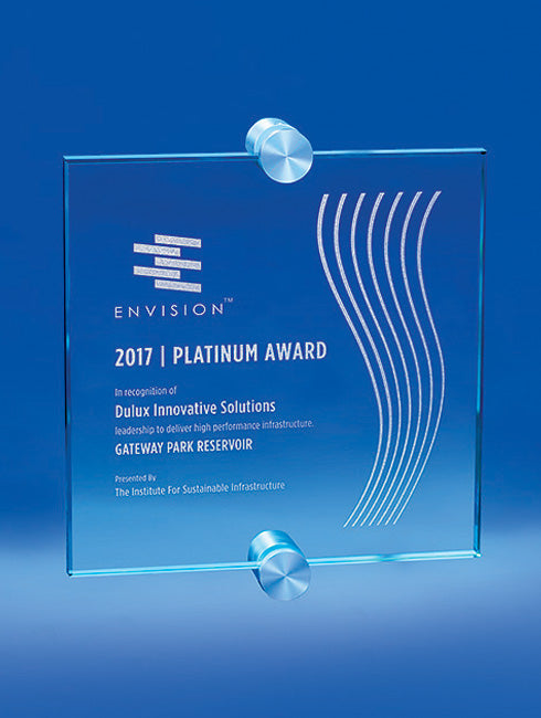 High Profile Square Glass Wall Plaque - Cosmo Print