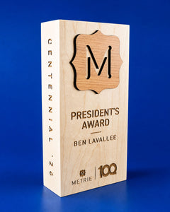 Good Wood Award with Custom Shape Wood Accent