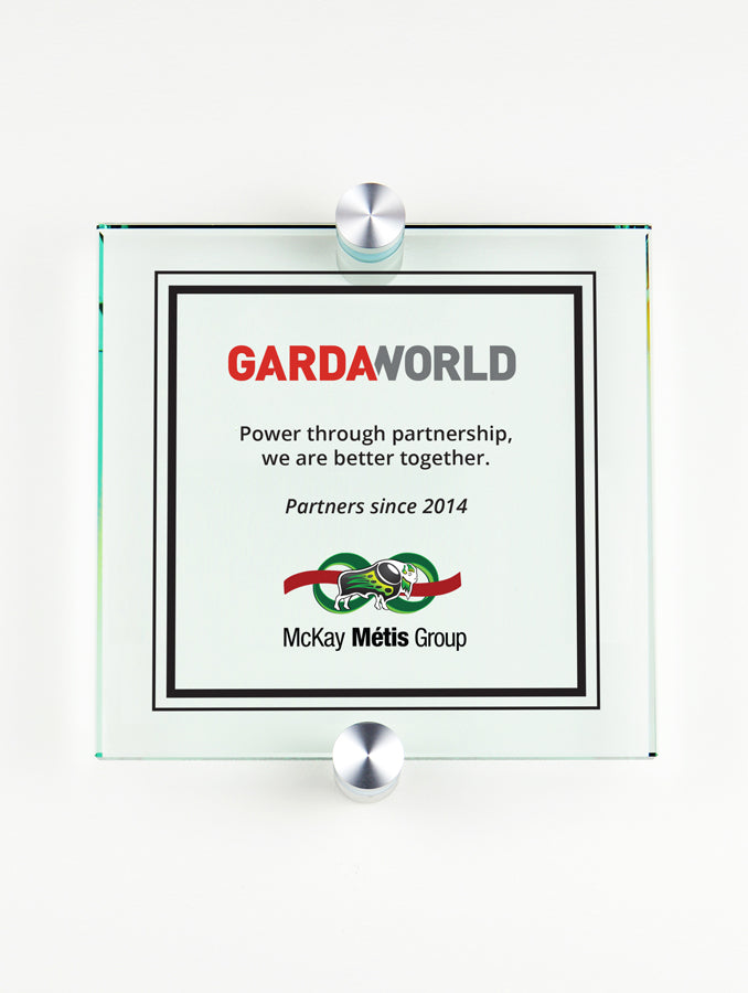 High Profile Square Glass Wall Plaque - Cosmo Print