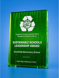 Recycled Glass Award - Emerald Rectangle