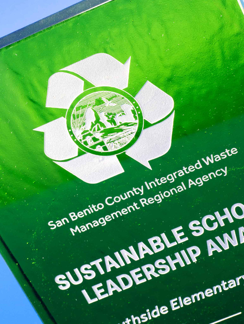 Recycled Glass Award - Emerald Rectangle